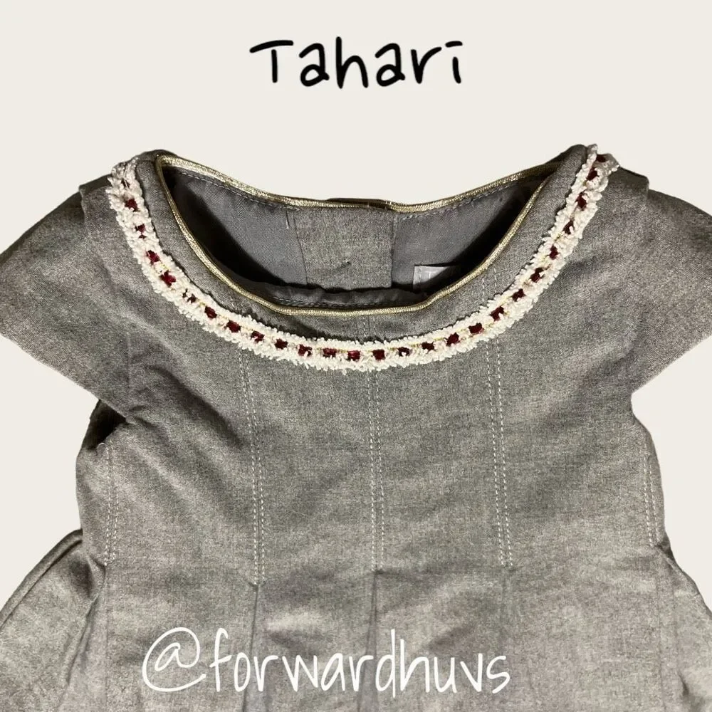 Tahari Grey Toddler Dress Size 6 - 9 Months